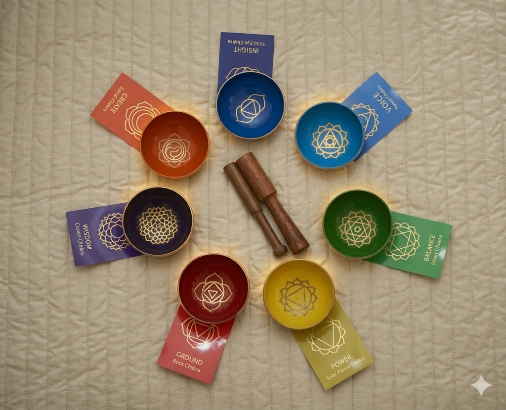 Non-practitioner tiny singing bowls set